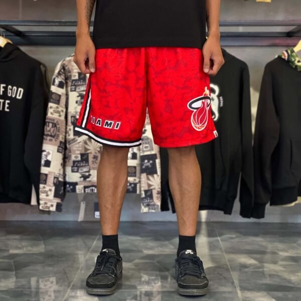 BRANDNEW BAPE x Mitchell & Ness Miami Heat Red Jersey Shorts (XL) – SOLD
