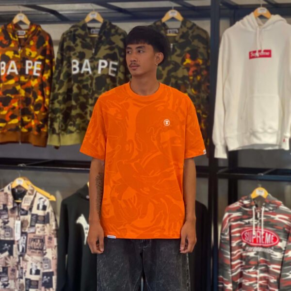 BRANDNEW AAPE Moonface Orange Camo Relaxed Fit Tee (Large) - SOLD