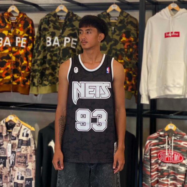 BRANDNEW BAPE x Mitchell & Ness New Jersey Nets Swingman Black Camo Jersey (XL) - SOLD