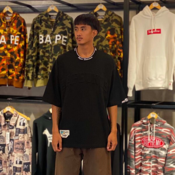 BRANDNEW AAPE Embossed Logo Relaxed Fit Black Tee (XL) - SOLD