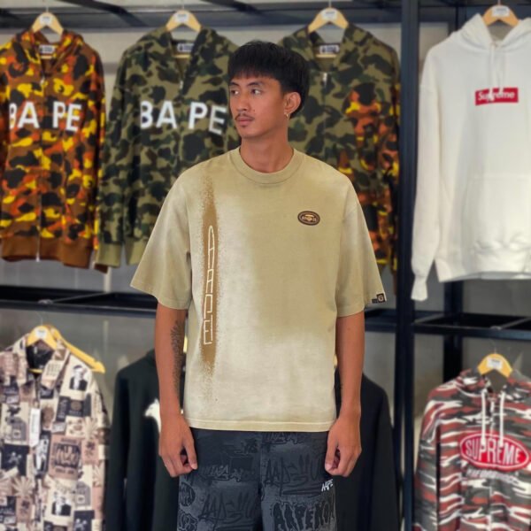 BRANDNEW AAPE BY *A BATHING APE® Spray Print Relaxed Fit Sand Brown Tee (Small) - SOLD