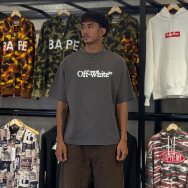 BRANDNEW Off-White Spray-Painted Logo Gray Tee (Medium) - SOLD