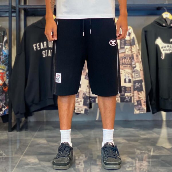 BRANDNEW AAPE BY *A BATHING APE® Bermuda Side-Stripe Black Shorts (Large)
