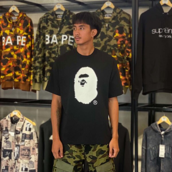 BRANDNEW BAPE Pixel Ape Head Relaxed Fit Black Tee (Medium) - SOLD