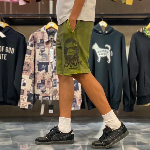 BRANDNEW AAPE BY *A BATHING APE® Universe Washed Green Sweat Shorts (Large) - SOLD