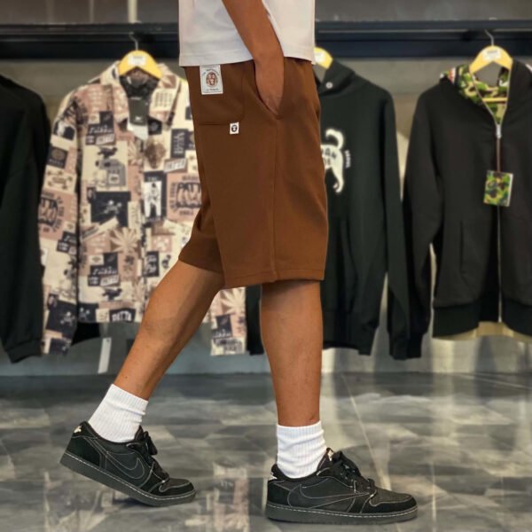 BRANDNEW AAPE BY *A BATHING APE® Embossed Logo Brown Sweat Shorts (XL) - SOLD