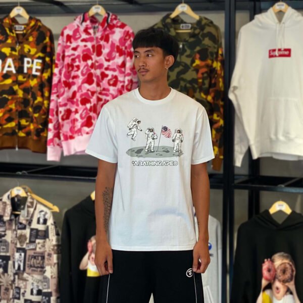 BRANDNEW BAPE Moon Landing White Tee (Large)