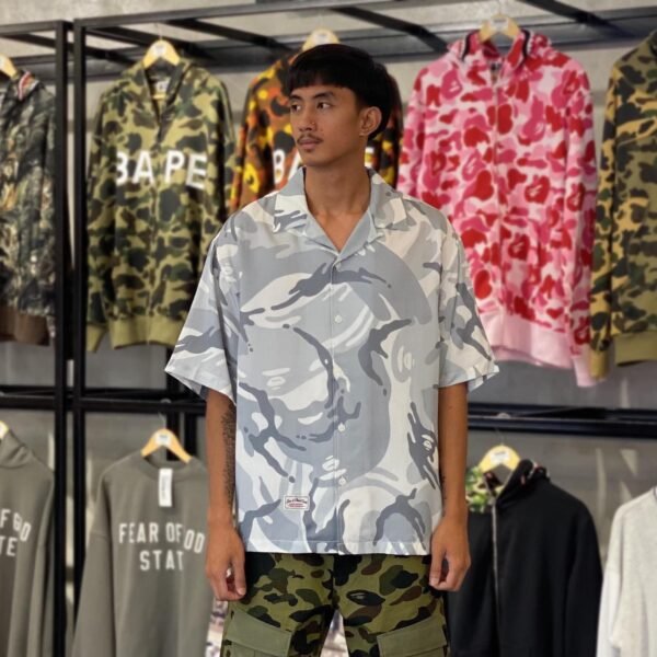 BRANDNEW AAPE BY *A BATHING APE®AAPESPORTS White Camo Button Down Polo (XL) - SOLD