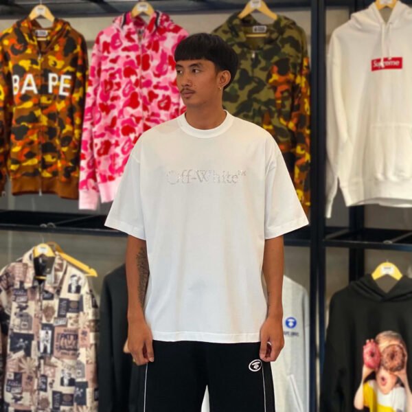 BRANDNEW OFF-WHITE Beads Arrow White Tee (Large) - SOLD