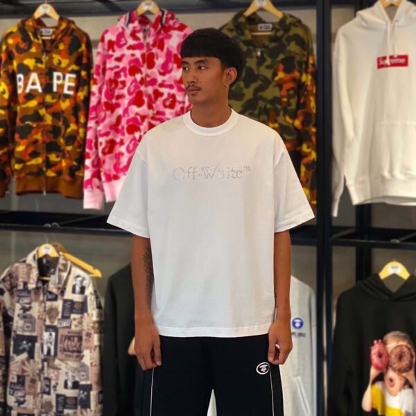BRANDNEW OFF-WHITE Beads Arrow White Tee (Medium)