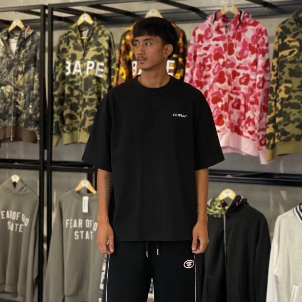 BRANDNEW Off-White Patchwork Denim Arrow Black Tee (XL) – SOLD