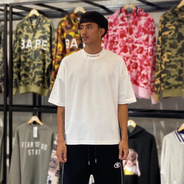 BRANDNEW PALM ANGELS Multi Color Logo White Tee (XL) - SOLD