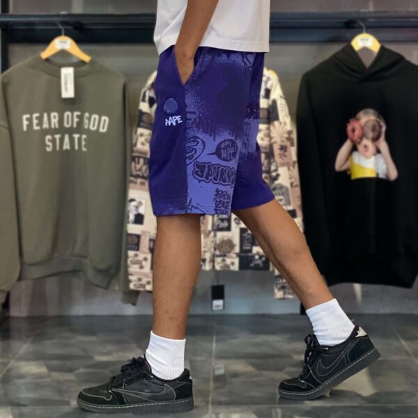 BRANDNEW AAPE BY *A BATHING APE® Graffiti Purple Sweat Shorts (Large) - SOLD