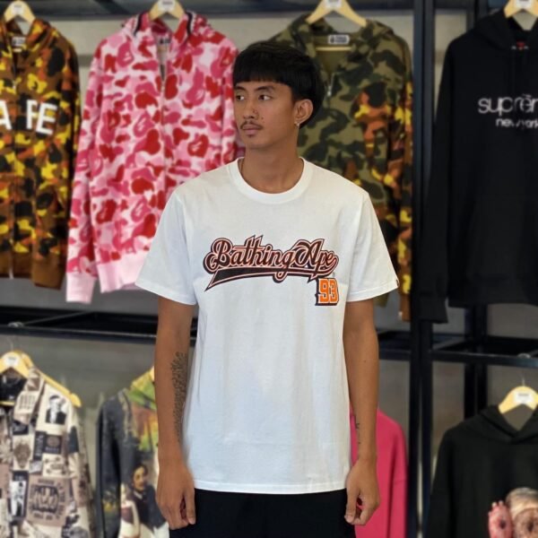 BRANDNEW BAPE Baseball Logo White Tee (Large)