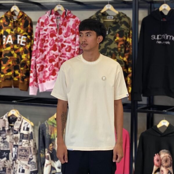 BRANDNEW AAPE BY *A BATHING APE® Moonface Logo Relaxed Fit Ivory Tee (Medium)