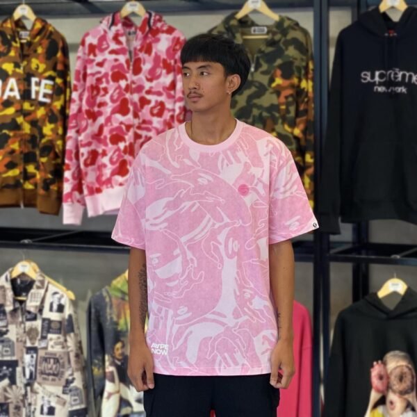 BRANDNEW AAPE BY *A BATHING APE® Moonface Logo Pink Camo Tee (XXL) - SOLD
