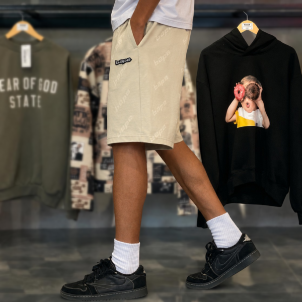 BRANDNEW BAPE Monogram Beige Sweat Shorts (Large)
