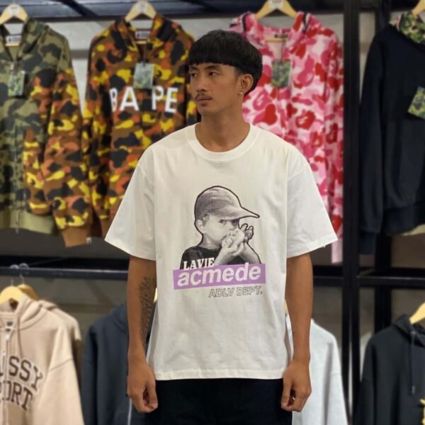 BRANDNEW ADLV Halftone Box Cap Boy White Tee (size 2)