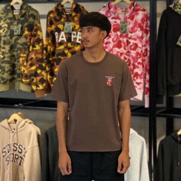 BRANDNEW ADLV x Rolling Stones Basic Logo Distressed Brown Tee (size 0) - SOLD