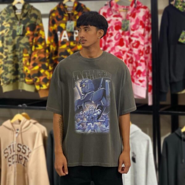 BRANDNEW ADLV x Gundam Mobile Suit Operation V Washed Charcoal Tee (size 2)
