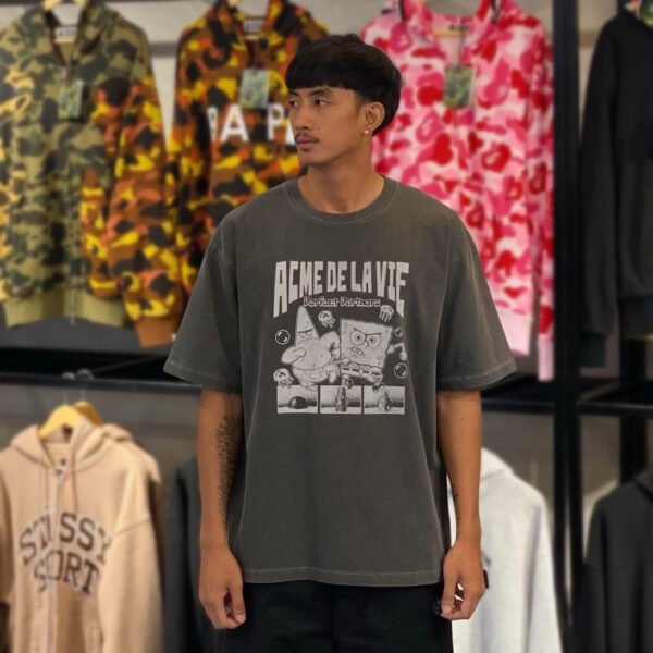 BRANDNEW ADLV x Spongebob Perfect Partners Washed Charcoal Tee (size 3)
