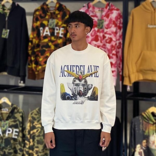 BRANDNEW ADLV x Gundam Mobile Suit Wing Portrait Cream Sweatshirt (size 1)