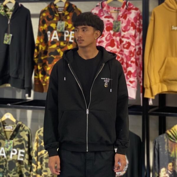 BRANDNEW ADLV x Gundam Mobile Suit Basic Logo Black Zip Up Hoodie (size 1)