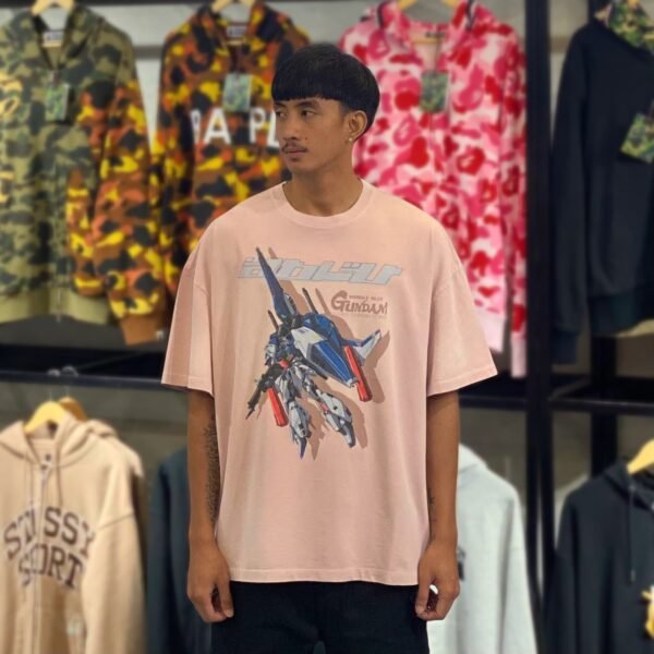 BRANDNEW ADLV x Gundam Mobile Suit Char's Counterattack Washed Pink Tee (size 2)