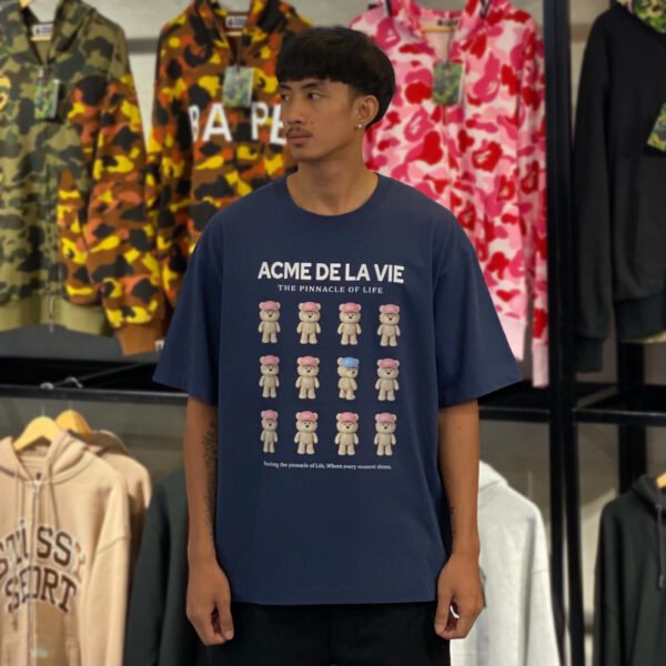 BRANDNEW ADLV Plastic AC Bear Navy Blue Tee (size 3)