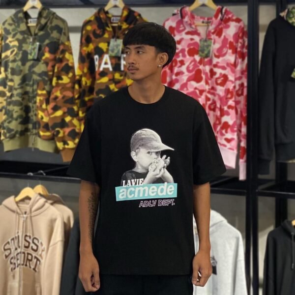 BRANDNEW ADLV Halftone Box Cap Boy Black Tee (size 3)