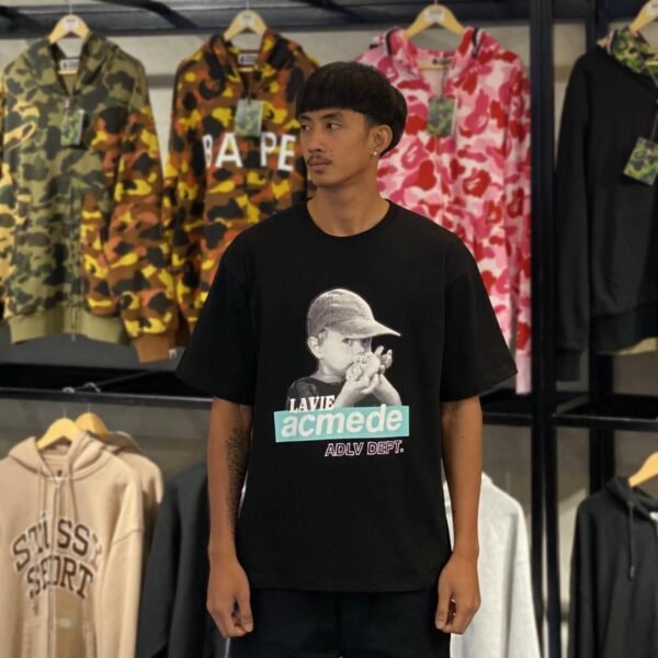 BRANDNEW ADLV Halftone Box Cap Boy Black Tee (size 2)