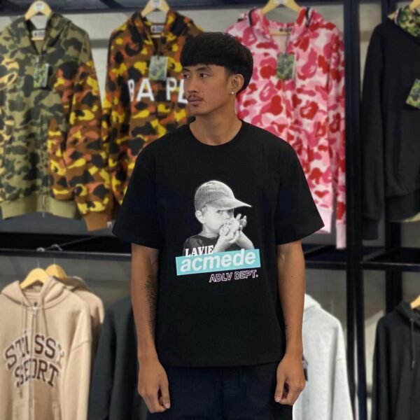BRANDNEW ADLV Halftone Box Cap Boy Black Tee (size 1)