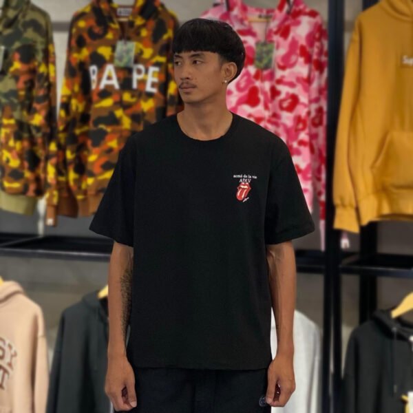 BRANDNEW ADLV x Rolling Stones Basic Logo Distressed Black Tee (size 2) - SOLD