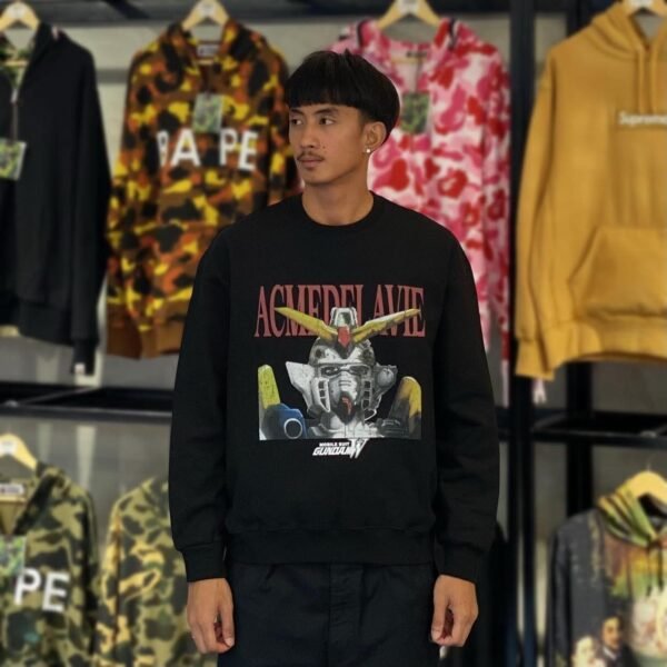 BRANDNEW ADLV x Gundam Mobile Suit Wing Portrait Black Sweatshirt (size 1)