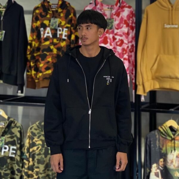 BRANDNEW ADLV x Gundam Mobile Suit Basic Logo Black Zip Up Hoodie (size 2)