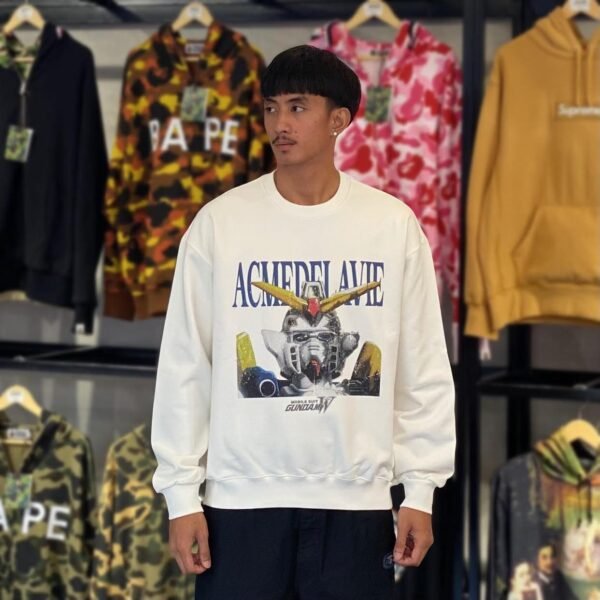 BRANDNEW ADLV x Gundam Mobile Suit Wing Portrait Cream Sweatshirt (size 2)