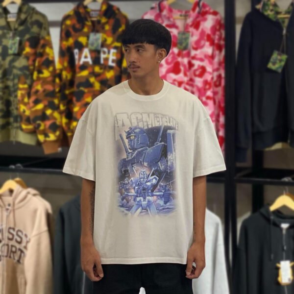 BRANDNEW ADLV x Gundam Mobile Suit Operation V Washed Light Gray Tee (size 2)