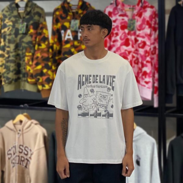 BRANDNEW ADLV x Spongebob Perfect Partners Washed Light Gray Tee (size 2)