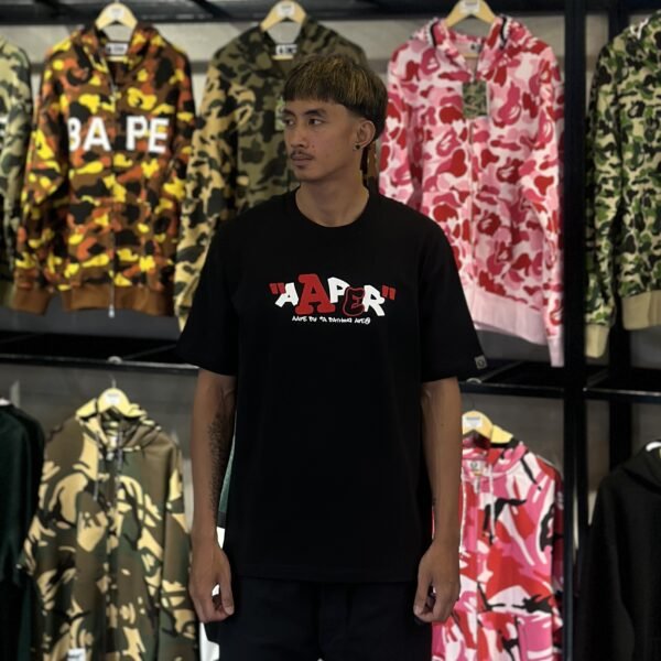 BRANDNEW AAPE BY *A BATHING APE® Graphic Relaxed Fit Black Tee (Large)