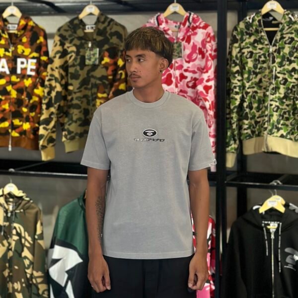 BRANDNEW AAPE BY *A BATHING APE® Moonface Graphic Gray Tee (Small) - SOLD