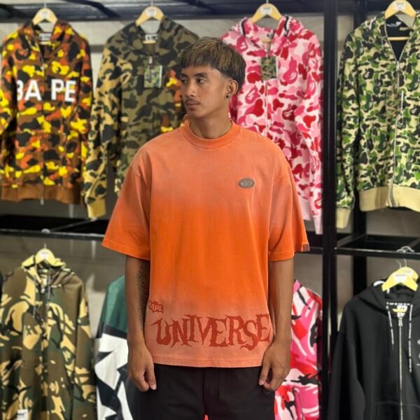 BRANDNEW AAPE BY *A BATHING APE® Graphic Washed Orange Tee (Large)