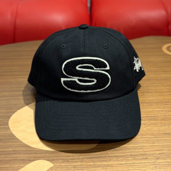 BRANDNEW STUSSY Chenille S Black Snapback Cap - SOLD
