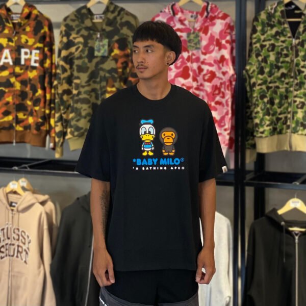 BRANDNEW BAPE x Disney Donald Duck Baby Milo Relaxed Fit Black Tee (XL) - SOLD
