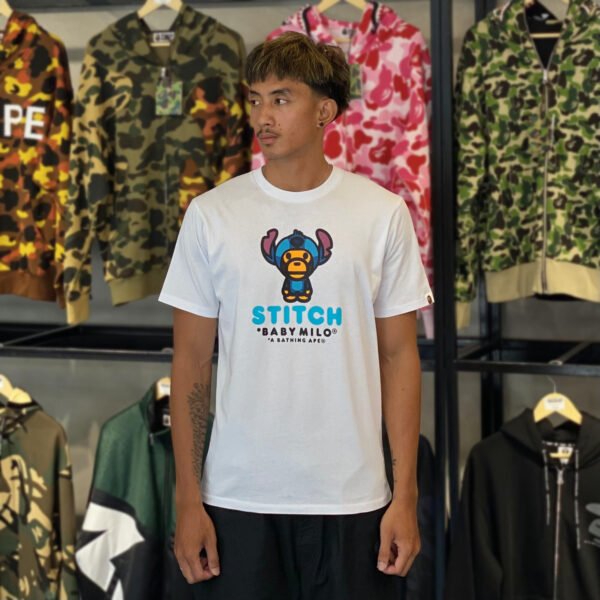 BRANDNEW BAPE x Disney Stitch Baby Milo White Tee (Medium)