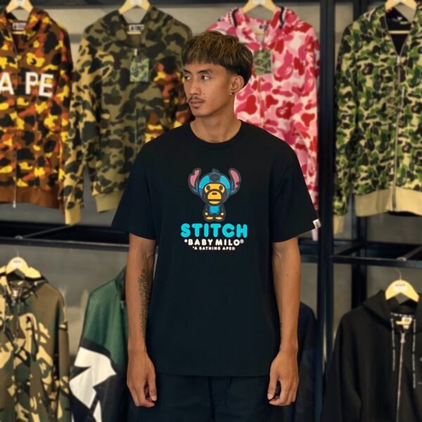 BRANDNEW BAPE x Disney Stitch Baby Milo Black Tee (XL)