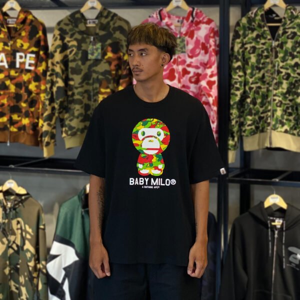 BRANDNEW BAPE STA Camo Baby Milo Relaxed Fit Black Tee (XL)