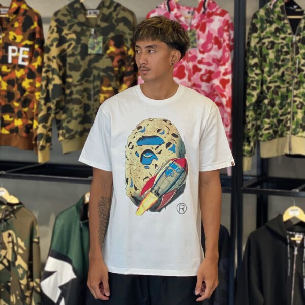 BRANDNEW BAPE Moon Ape Head White Tee (Large)