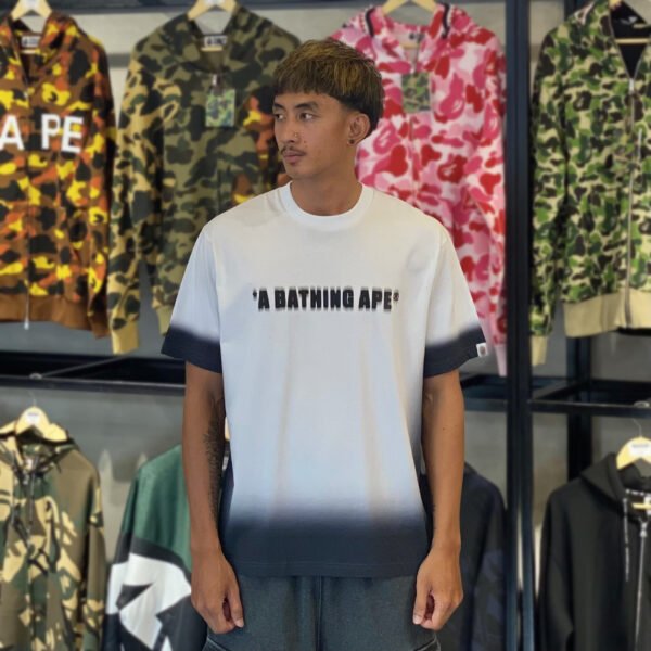 BRANDNEW BAPE Spray Print Relaxed Fit White Tee (Medium)