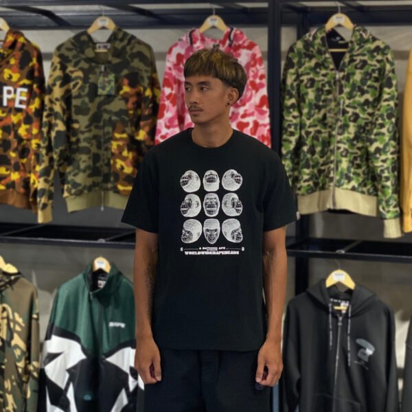 BRANDNEW BAPE Polygon Ape Head Black Tee (Large)