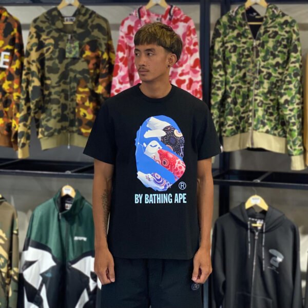 BRANDNEW BAPE Carp Photo Black Tee (Large)
